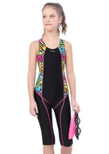 Load image into Gallery viewer, RACER-BACK KNEE LEG SUIT WITH PRINTED PANEL