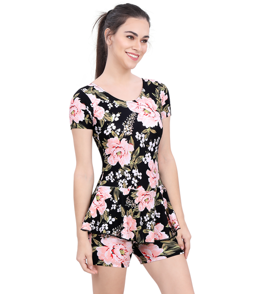 LACTRA U-BACK SWIMDRESS SLEEVE WITH BOYLEG