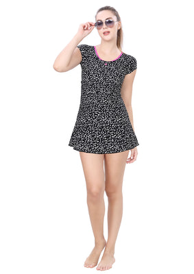U-BACK SWIMDRESS (SLEEVE WITH BOYLEG)