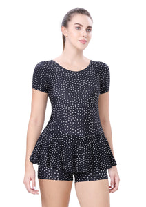 U BACK SWIMDRESS (SLEEVE WITH BOYLEG)