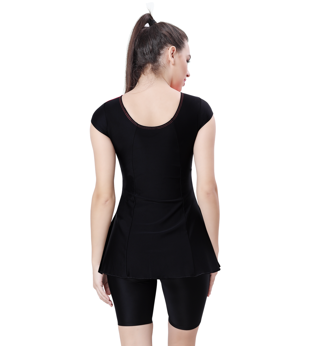 LACTRA U-BACK SWIMDRESS SLEEVE WITH UPPER KNEE BOYLEG