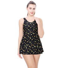 LACTRA PRINTED U-BACK SWIMDRESS WITH BOYLEG