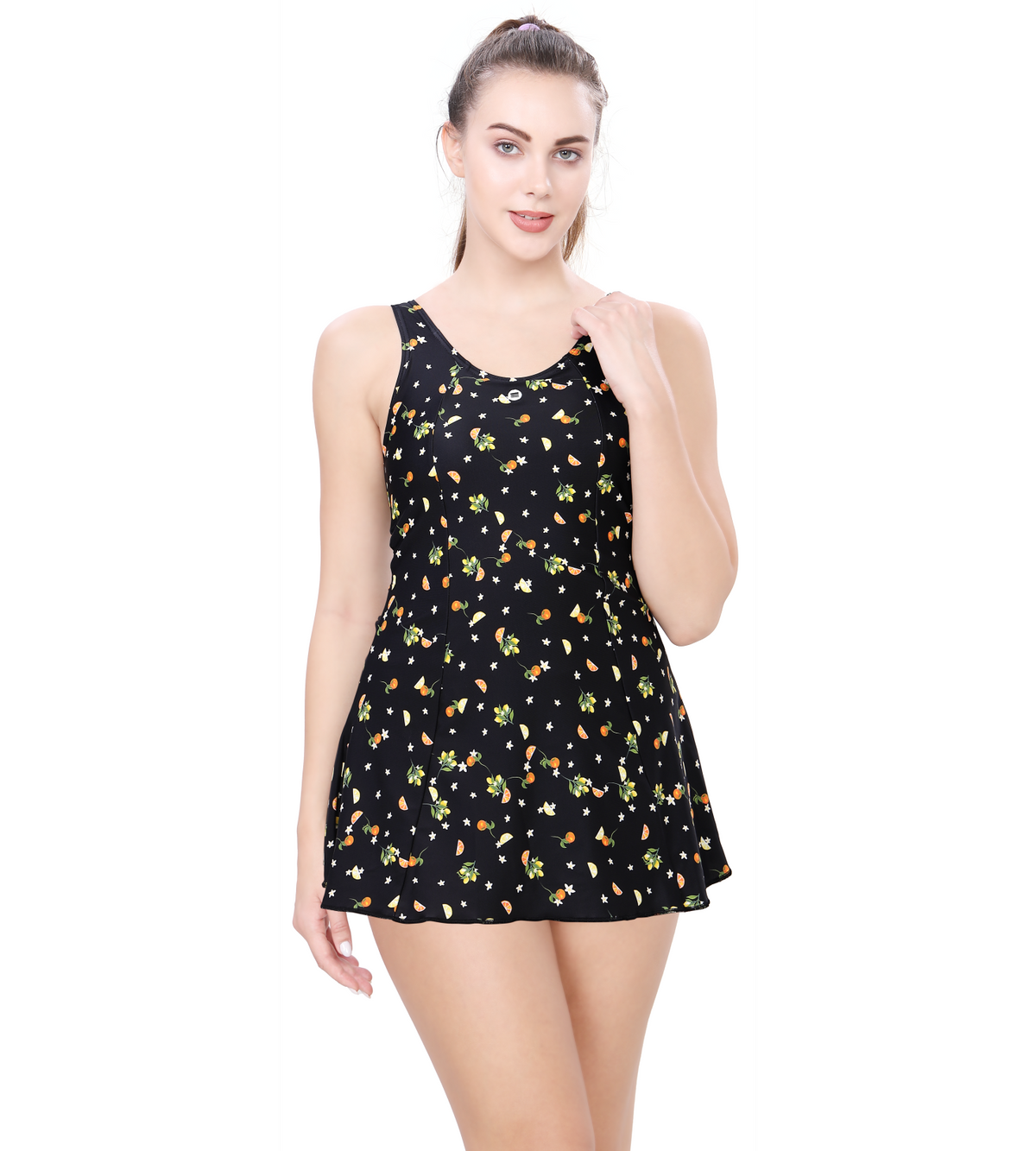 LACTRA PRINTED U-BACK SWIMDRESS WITH BOYLEG