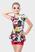 Load image into Gallery viewer, ALL OVER PRINTED SWIMDRESS SLEEVES WITH BOYLEG