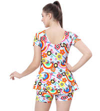 LACTRA U-BACK SWIMDRESS SLEEVE WITH BOYLEG