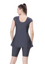 Load image into Gallery viewer, U- BACK SWIMMDRESS ( SLEEVE WITH UPPER KNEE BOYLEG)