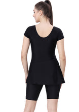 Load image into Gallery viewer, U- BACK SWIMDRESS ( SLEEVE WITH UPPER KNEE BOYLEG)