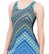 U-BACK SWIMDRESS PRITED PANEL WITH BOYLEG