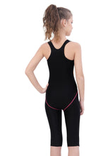 Load image into Gallery viewer, RACER-BACK KNEE LEG SUIT WITH PRINTED PANEL