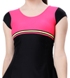 LACTRA U-BACK SWIMDRESS SLEEVE WITH UPPER KNEE BOYLEG