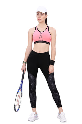 WOMEN TRACK PANT WITH PRINTED PANEL