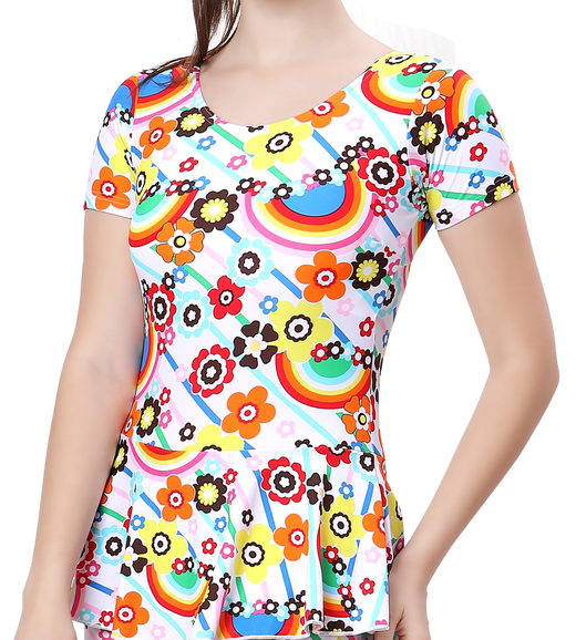 LACTRA U-BACK SWIMDRESS SLEEVE WITH BOYLEG