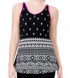 U-BACK SWIMDRESS PRITED PANEL WITH BOYLEG