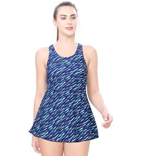 LACTRA CROSS - BACK SWIMDRESS ALL OVER PRINTED WITH BOYLEG