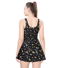 LACTRA PRINTED U-BACK SWIMDRESS WITH BOYLEG