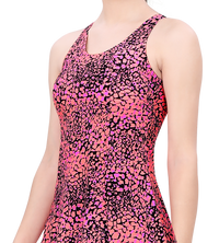 LACTRA PRINTED U-BACK SWIMDRESS WITH BOYLEG