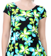 LACTRA U-BACK SWIMDRESS SLEEVE WITH CONTRAST KNEE LEG