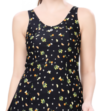 LACTRA PRINTED U-BACK SWIMDRESS WITH BOYLEG