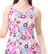 LACTRA PRINTED U-BACK SWIMDRESS WITH BOYLEG