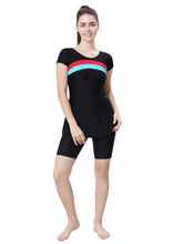 Load image into Gallery viewer, U- BACK SWIMDRESS ( SLEEVE WITH UPPER KNEE BOYLEG)
