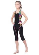 Load image into Gallery viewer, RACER-BACK KNEE LEG SUIT WITH PRINTED PANEL