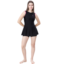 LACTRA WOMEN SWIMDRESS WITH BOYLEG - Black