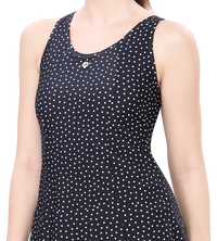 LACTRA PRINTED U-BACK SWIMDRESS WITH BOYLEG