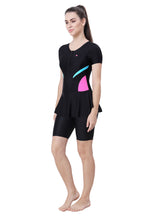 Load image into Gallery viewer, UPPER KNEE LEG SUIT ( FRONT ZIP WTH CONTRAST SIDE PANEL)