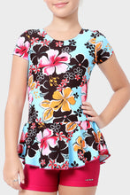 Load image into Gallery viewer, ALL OVER PRINTED SWIMDRESS SLEEVES WITH BOYLEG