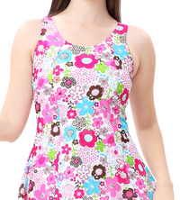 LACTRA PRINTED U-BACK SWIMDRESS WITH BOYLEG
