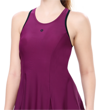 LACTRA RACER BACK SWIMDRESS WITH BOYLEG - Plum