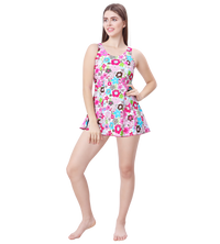 LACTRA PRINTED U-BACK SWIMDRESS WITH BOYLEG