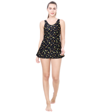 LACTRA PRINTED U-BACK SWIMDRESS WITH BOYLEG