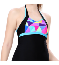 LACTRA ONE PIECE HALTER NECK WITH BOYLEG