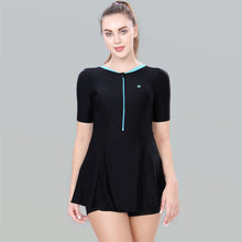 Load image into Gallery viewer, Women Swimdress Boyleg With Front Zip