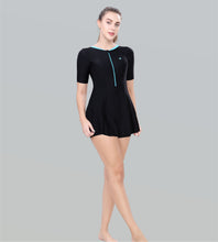 Load image into Gallery viewer, Women Swimdress Boyleg With Front Zip