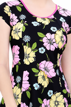 Load image into Gallery viewer, ALL OVER PRINTED  U-BACK SWIMDRESS (SLEEVE WITH BOYLEG)