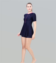 Load image into Gallery viewer, Women Swimdress Boyleg With Front Zip