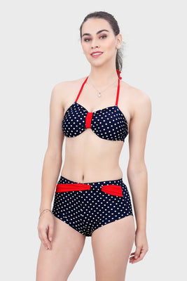 HALTER NECK WITH CLOSER BUCKLE DABBLE BACK STRAP BIKINI SET