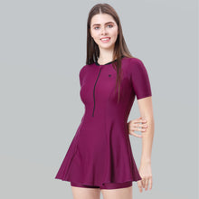 Load image into Gallery viewer, Women Swimdress Boyleg With Front Zip