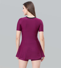 Load image into Gallery viewer, Women Swimdress Boyleg With Front Zip