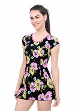 Load image into Gallery viewer, ALL OVER PRINTED  U-BACK SWIMDRESS (SLEEVE WITH BOYLEG)
