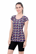 Load image into Gallery viewer, U-BACK SWIMDRESS (SLEEVE WITH CONTRAST UPPER KNEE LEG)