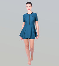Load image into Gallery viewer, Women Swimdress Boyleg With Front Zip